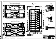 План цокольного этажа, план техэтажа, разрез