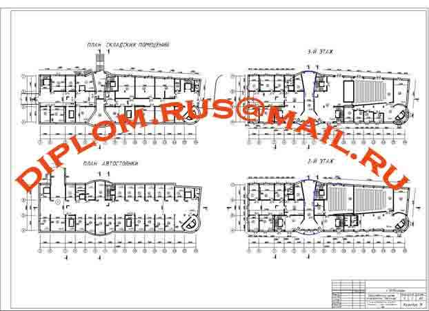 Планы 4-ого этажа, ресторана, обсерватории, план покрытия М 1:200